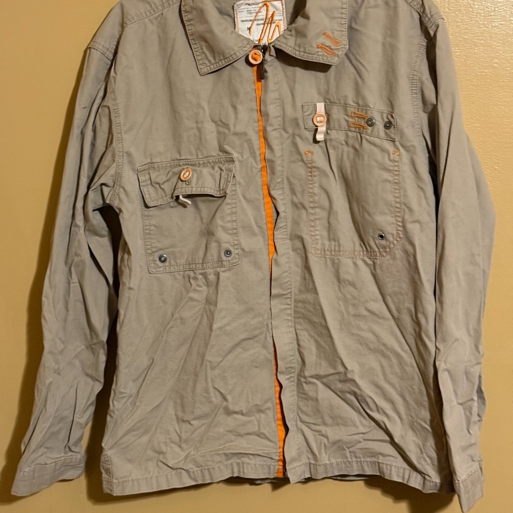 Mavi Show Jeans Khaki and orange vintage jacket medium #grunge